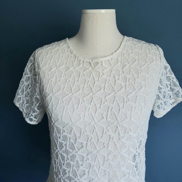 hinge Lace Peplum Crewneck Top - Picture 2 of 6